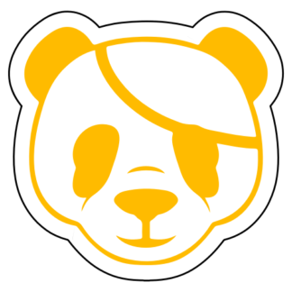 Pirate Panda Sticker (Yellow)